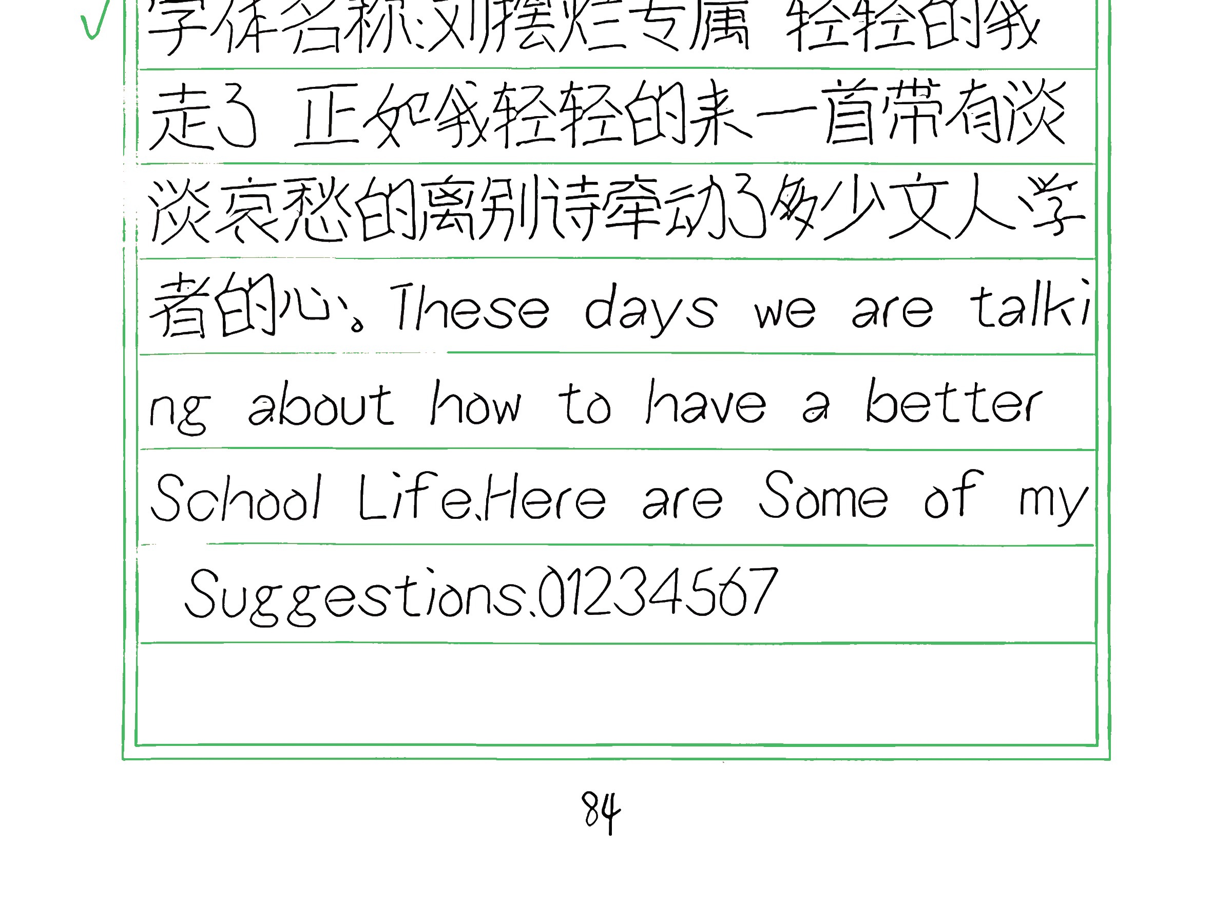 217_刘摆烂专属 手写样张