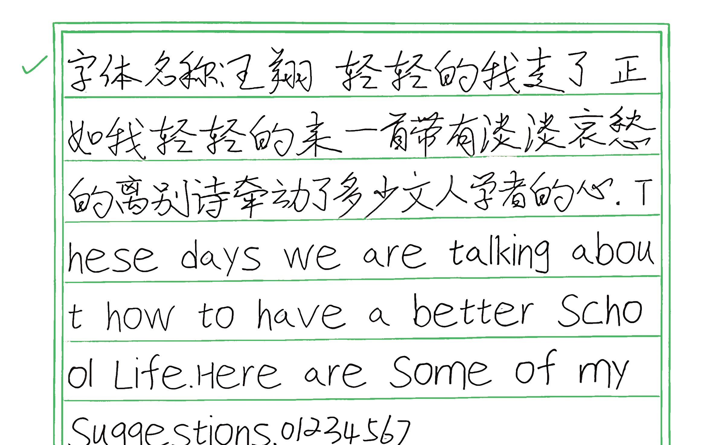 278_王翔 手写样张