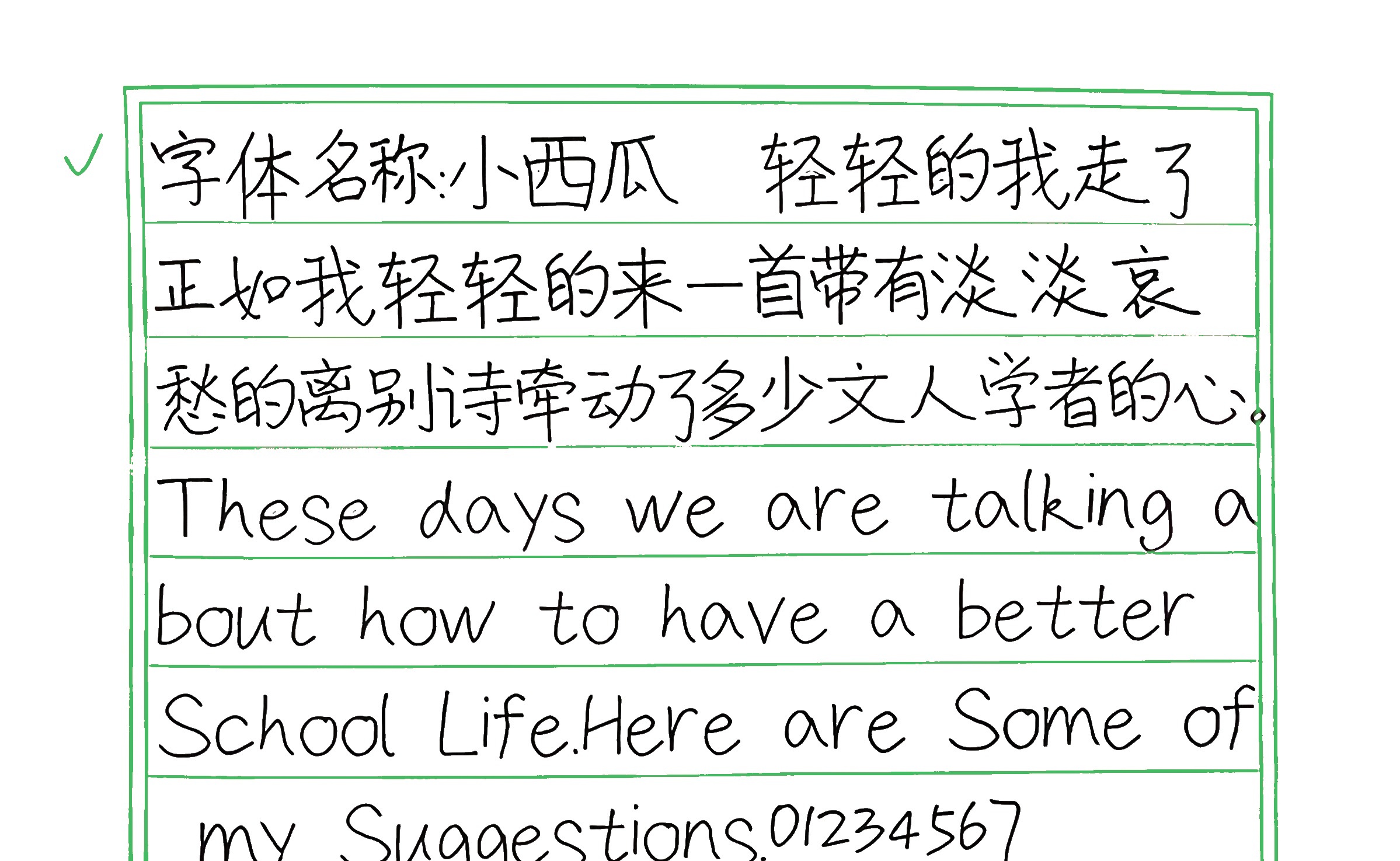 295_小西瓜 手写样张