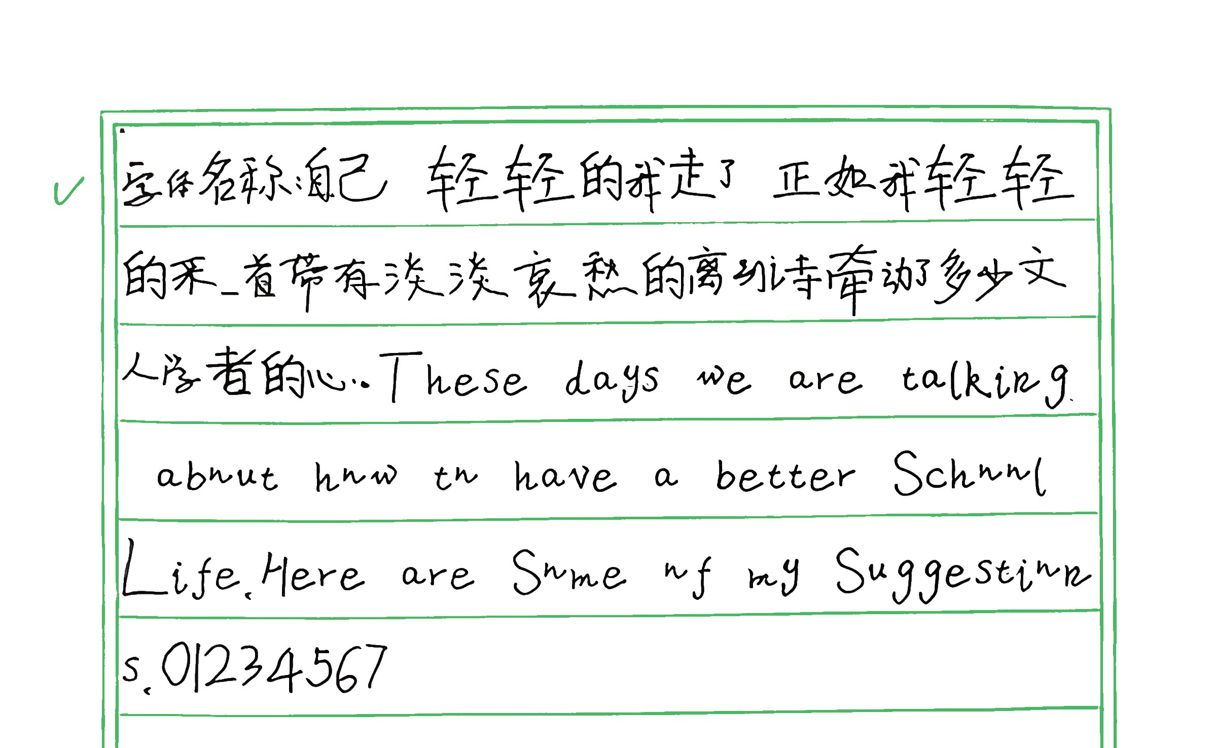 351_自己 手写样张