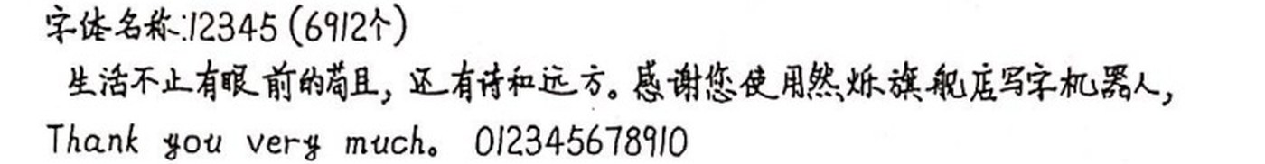 12345 手写样张