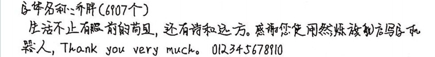 乔胖 手写样张